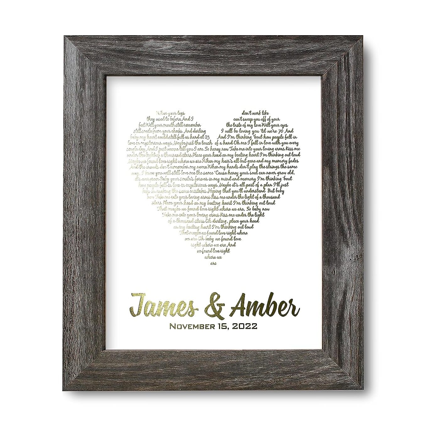 Personalized 1st Anniversary Gift Foil Print, First Dance Song