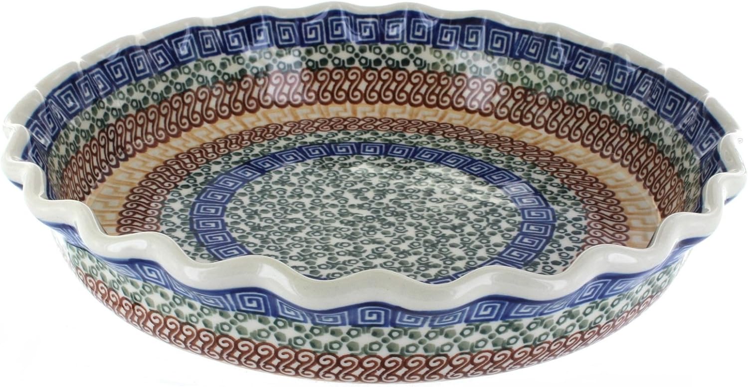 Blue Rose Polish Pottery Maria Pie Plate