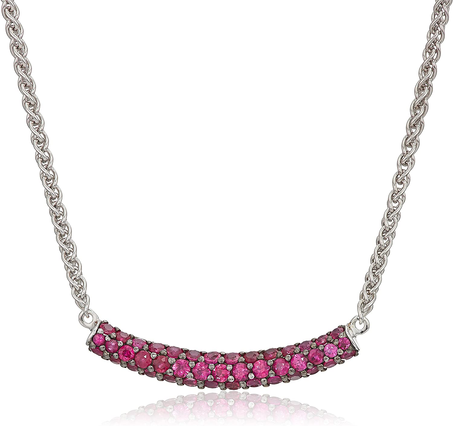 Effy Womens 925 Sterling Silver Ruby Necklace, Red, 18