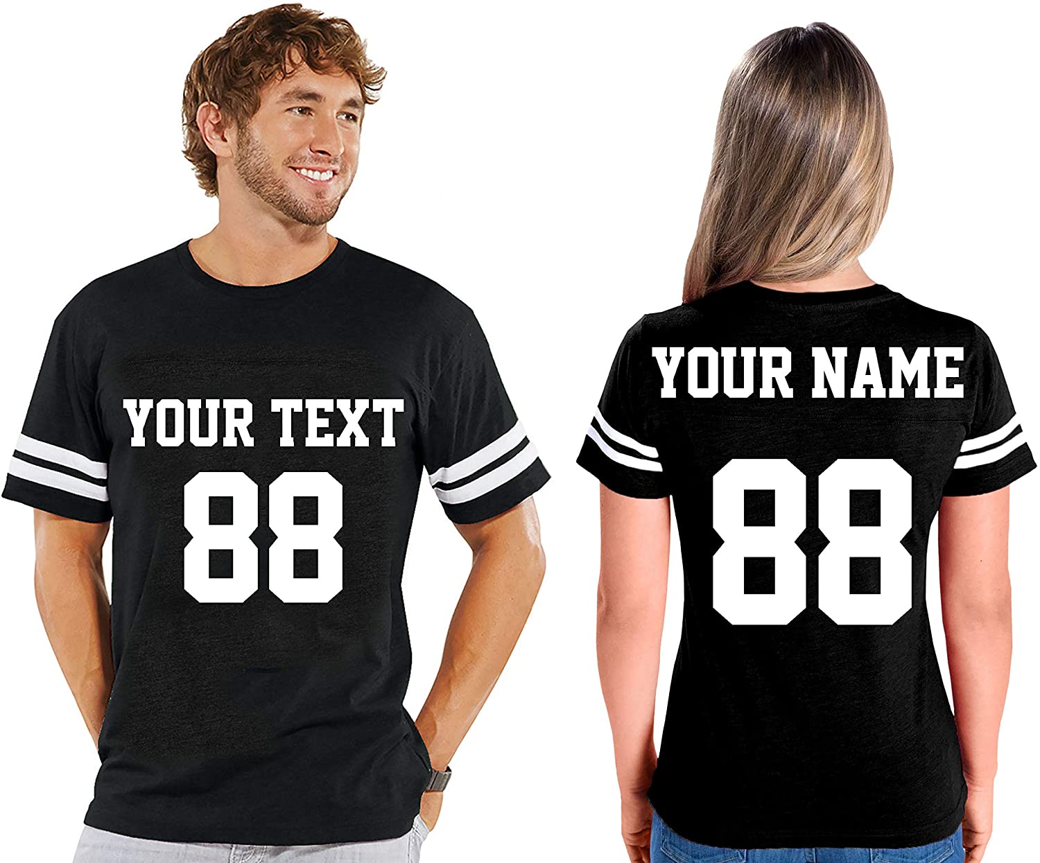 Custom 2 Sided Cotton Jerseys for Men & Women - Personalized Team Uniforms for Casual Outfit Black