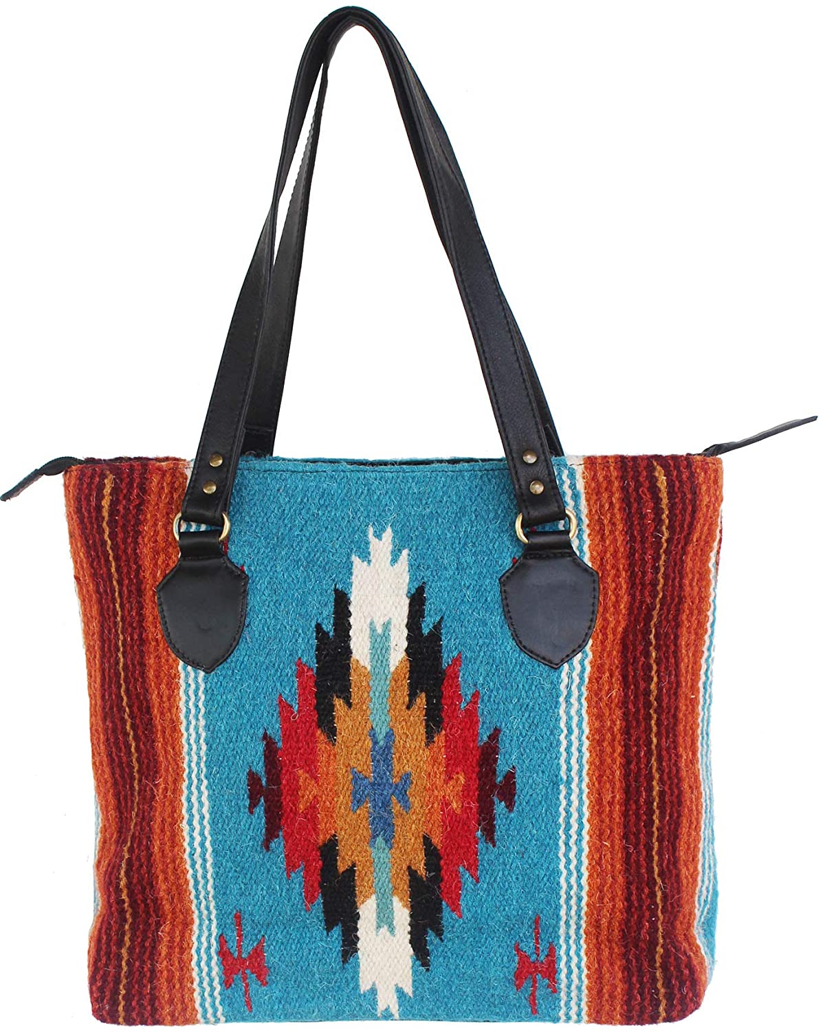CHALLENGER Southwest Wool Tote Purse Bag Hand Bag Native American Style Handwoven-Wool