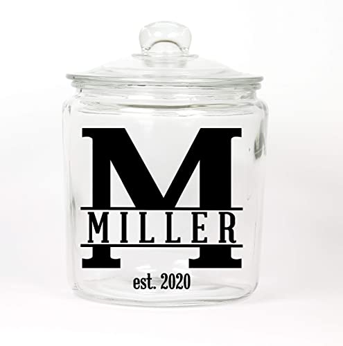 Engraved Large Glass Biscuit Jar