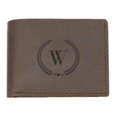 Personalized Leather Wallet for Men, Engraved Wallet in Gift Box (optional), Custom Wallet with Monogram, Name, Anniversary, Birthday, Graduation, Father\'s Day Gift for Dad, Son, Husband (Brown)