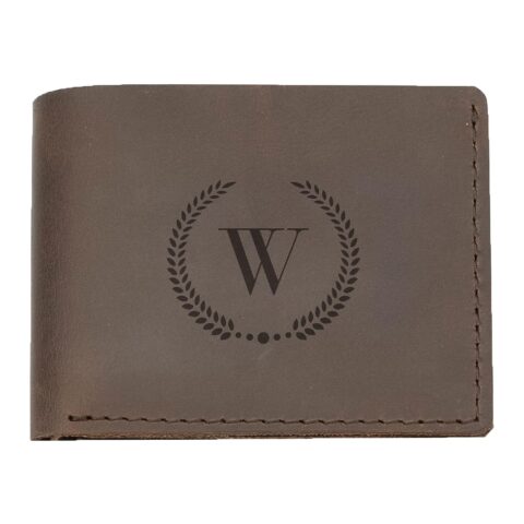 Personalized Leather Wallet for Men, Engraved Wallet in Gift Box (optional), Custom Wallet with Monogram, Name, Anniversary, Birthday, Graduation, Father\'s Day Gift for Dad, Son, Husband (Brown)