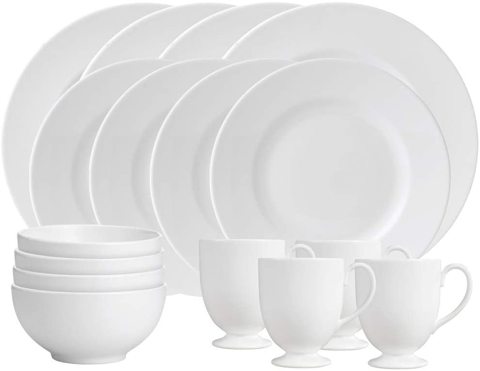 Wedgwood White Piece 16 pc dinnerware set, service for four, 4
