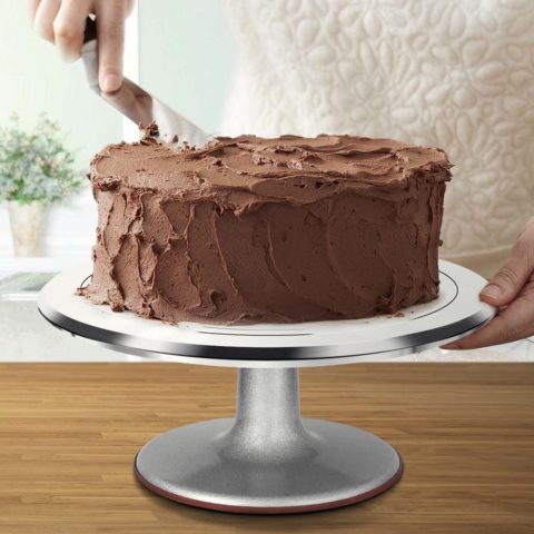 Aluminium Alloy Revolving Cake Stand 12 Inch Rotating Cake