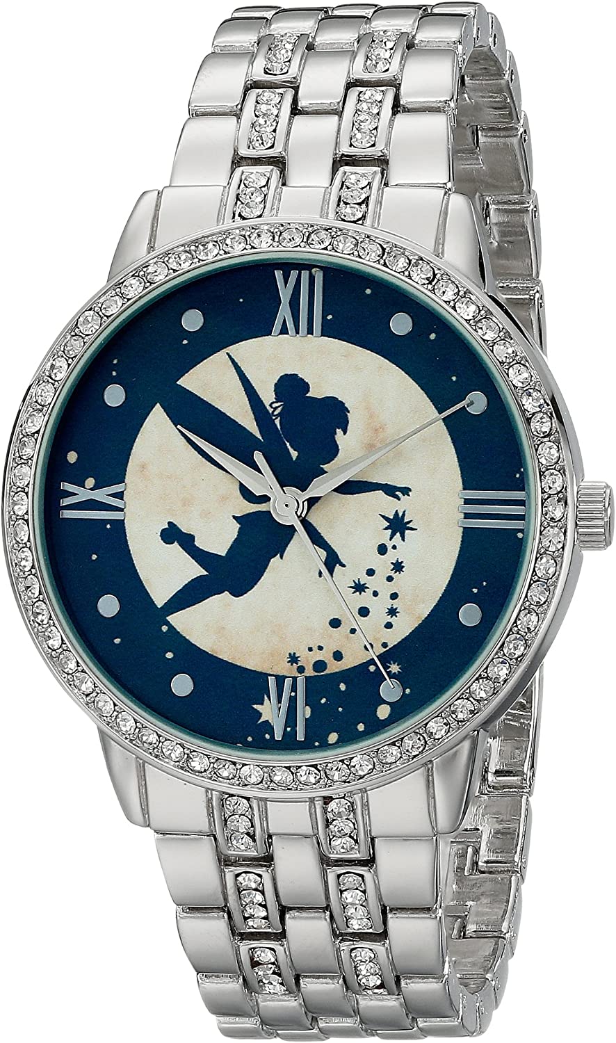 Disney Women\'s W001830 Tinker Bell Analog Display Analog Quartz Silver Watch