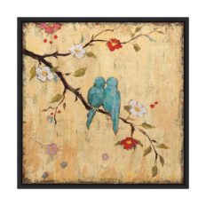 Framed Canvas Wall Art Print | Home Wall Decor Canvas Art | Love Birds II by Katy Frances | Modern Decor | Stretched Canvas Prints 16.0 x 16.0 in.