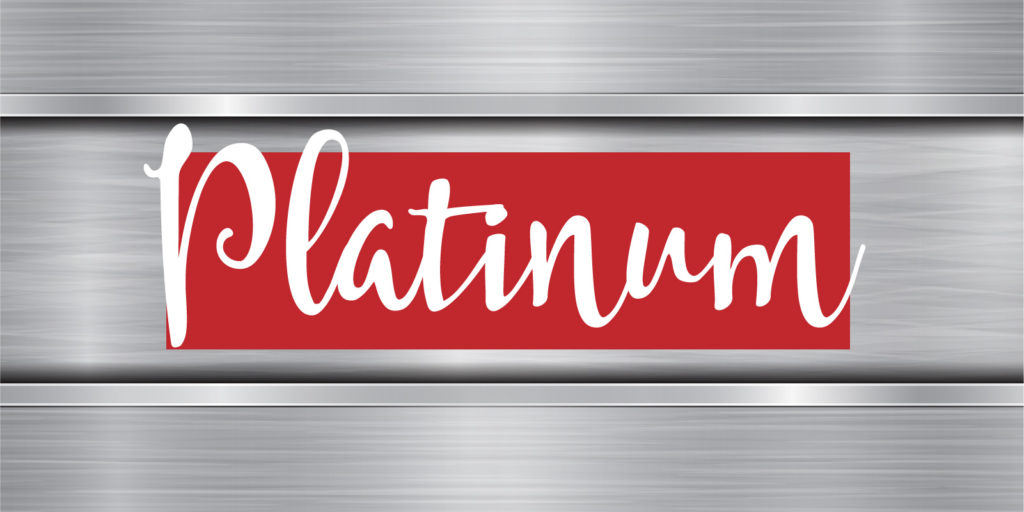 3D rendering of platinum metal texture with a text overlay that reads 'platinum'