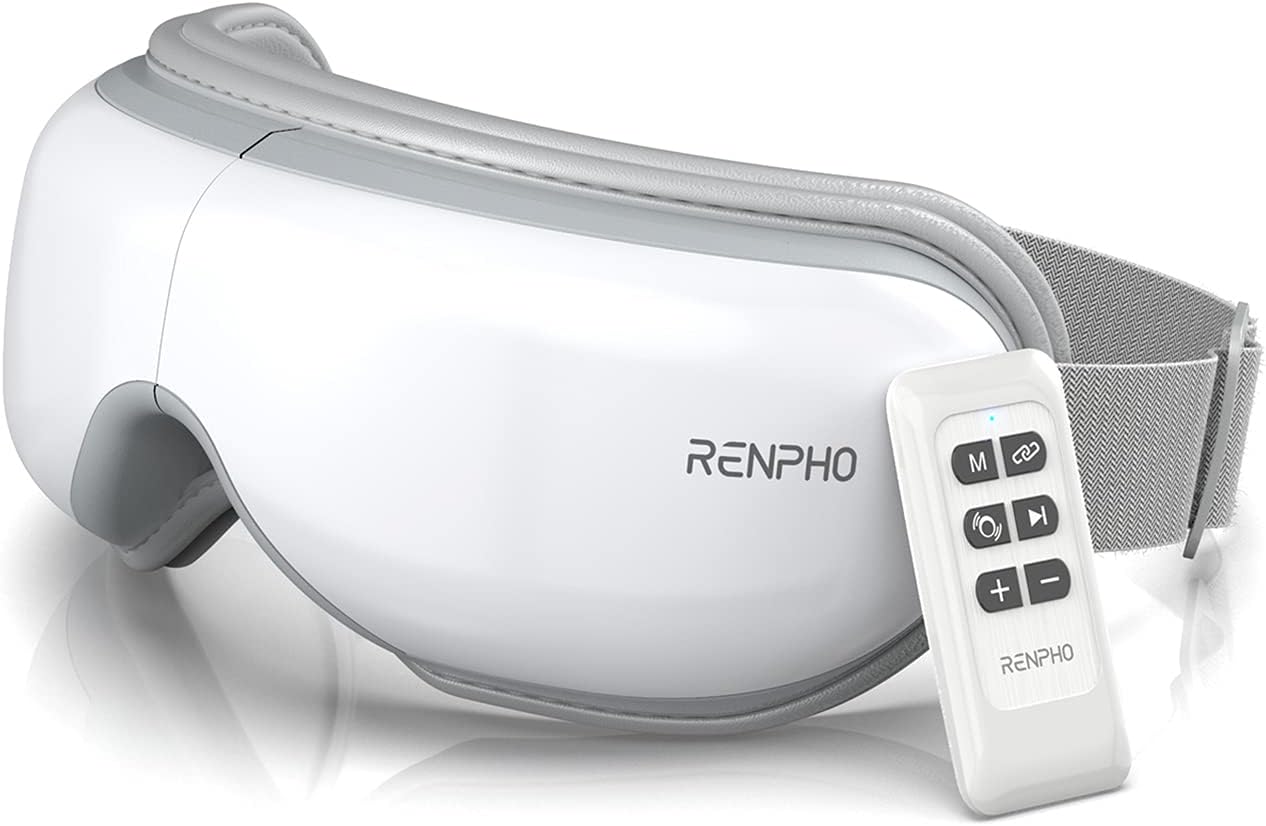 RENPHO Eyeris 1 - Birthday Gifts, Eye Massager for Migraines with Remote, Heat, Compression, Bluetooth, Heated Eye Mask, Temple Massager, Eye Care Device for Reduce Eye Strain, Dark Circles, Dry Eyes