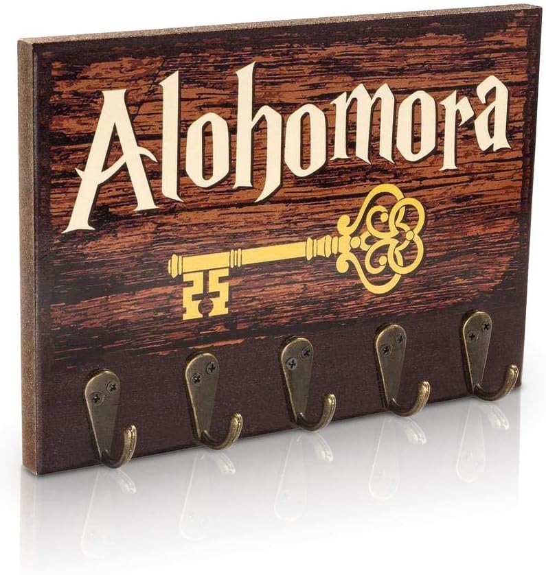 getDigital Alohomora Key Rack | Magical Home & Office Decor Key Holder with 5 Metal Hooks | Also Suitable as a Hanger for Clothes, Bags or Dog Leashes