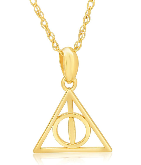 Harry Potter Deathly Hallows 14K Gold Pendant w/Gold filled Necklace, 18\\\\\\\\\\\\\\\\\\\\\\\\\\\\\\\"