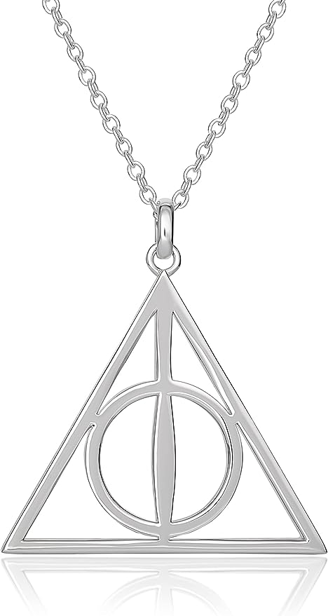 Harry Potter Womens Deathly Hallows Necklace - 18-inch Chain Necklace for Women Jewelry