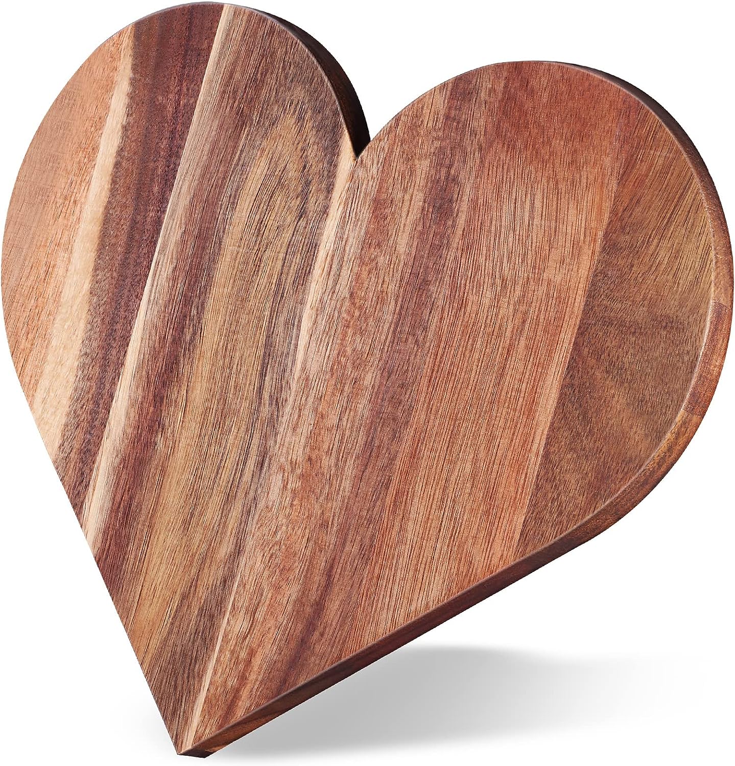 Heart Shaped Cutting Board, 12 x 10 x 0.6 Inch Acacia Wood Bread Board Cheese Serving Platter Serving Charcuterie Board for Meat Cheese and Vegetables Valentine\\\'s Day Xmas Gifts (Classic Style)