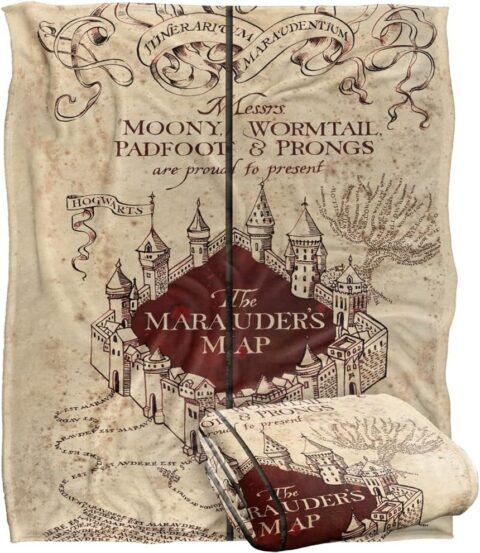 Harry Potter Marauder\'s Map Officially Licensed Silky Touch Super Soft Throw Blanket 50\" x 60\"