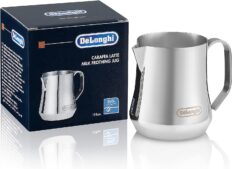 De\'Longhi Stainless Steel Milk Frothing Pitcher, 12 ounce (350 ml), Barista Tool, Frother Jug for Espresso Machine Coffee Cappuccino Latte Art, DLSC0, 12 oz