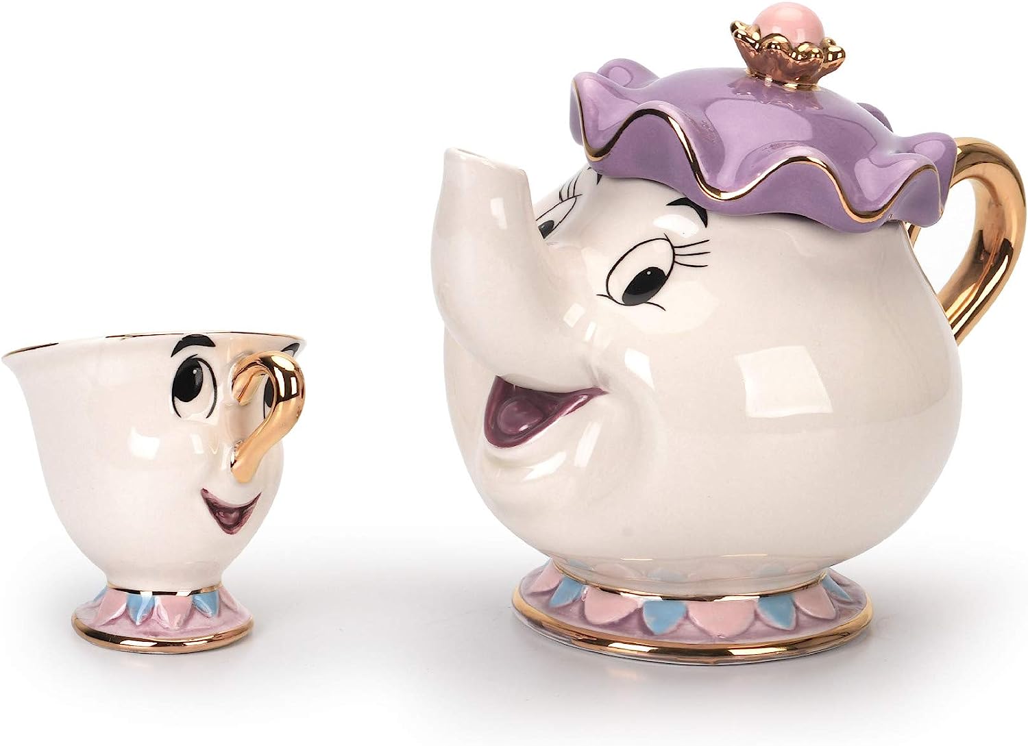 GZHaiTuoSi Cartoon New Beauty And The Beast Teapot Mug Mrs Potts Chip Tea Pot Cup One Set Lovely & set