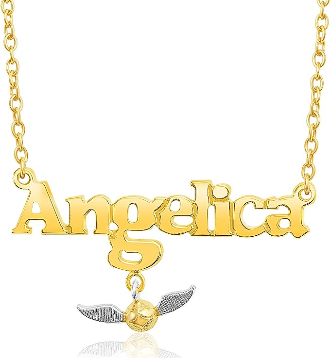 Harry Potter Custom Name Necklace - 14k Gold over Sterling Silver Name Necklace Personalized, Golden Snitch
