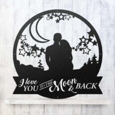RealSteel - Love You To The Moon Wall Art - Valentines Day Gifts for Her - Modern Home Décor - Perfect for Couples, Weddings, Anniversaries, Birthdays - Romantic Gifts for Her (24\\\\\\\\\\\\\\\\\\\\\\\\\\\\\\\", Black)