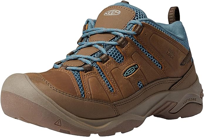 KEEN Women\'s Circadia Vent Low Height Breathable Hiking Shoes, Toasted Coconut/North Atlantic, 12