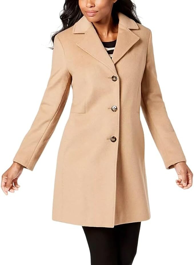 Calvin Klein Women\\\\\\\'s Classic Cashmere Wool Blend Coat, CAMEL, 10