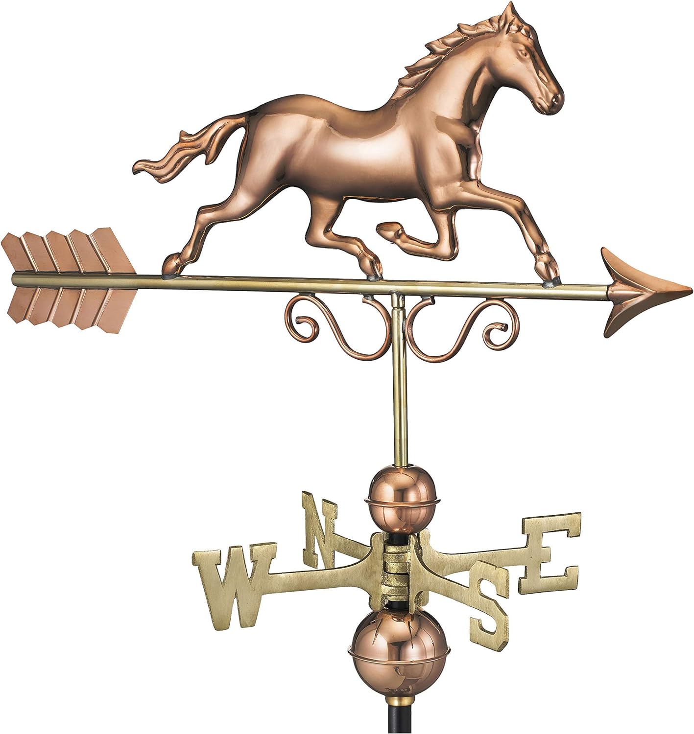 Good Directions Galloping Horse Weathervane, Pure Copper