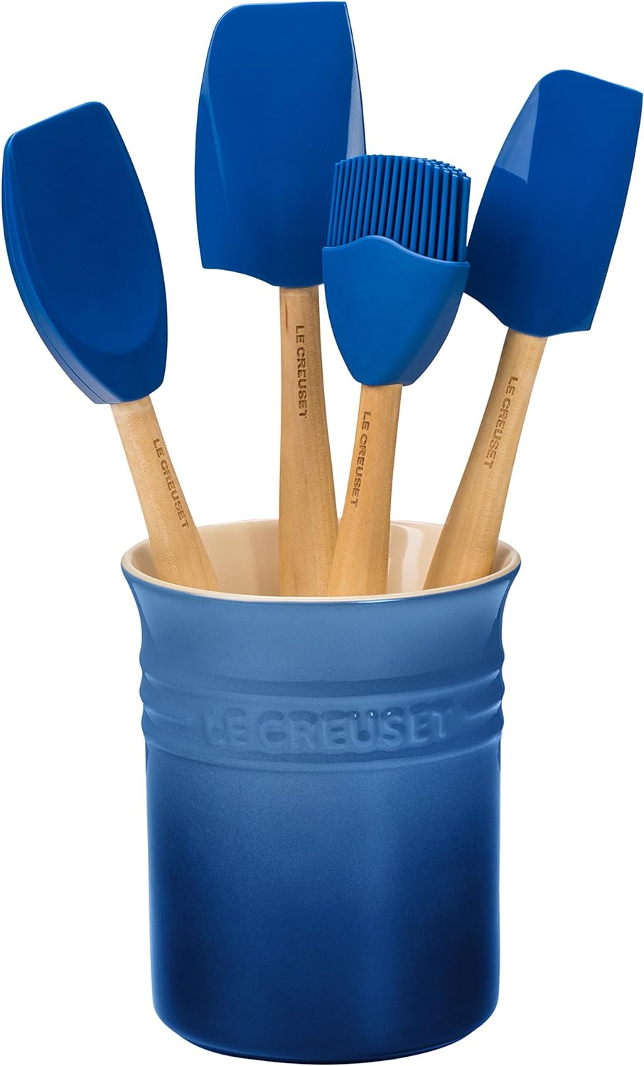 Le Creuset Silicone Craft Series Utensil Set with Stoneware Crock, 5 pc., Marseille