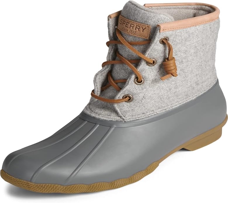 Sperry Womens Saltwater Emboss Wool Boots, Dark. Grey, 5