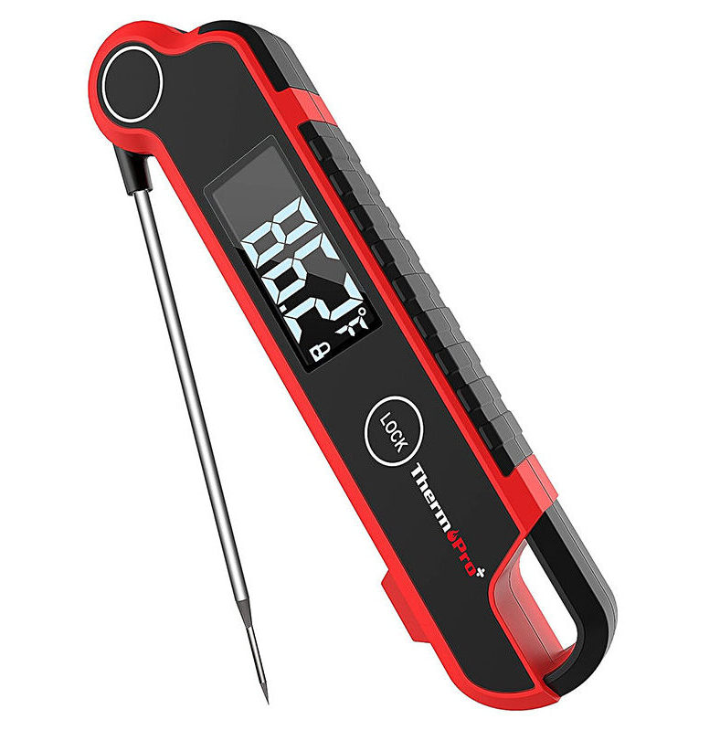ThermoPro TP620 Instant Read Meat Thermometer Digital, Cooking Thermometer with Large Auto-Rotating LCD Display, Waterproof Food Thermometer Digital for Kitchen, BBQ, or Grill