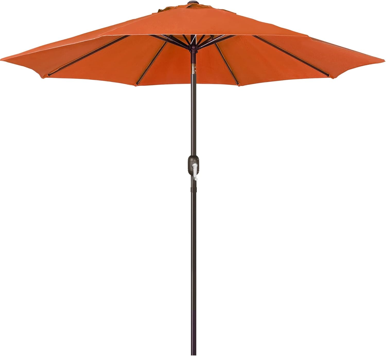 Blissun 9\\\' Outdoor Patio Umbrella, Market Striped Umbrella with Push Button Tilt and Crank (Orange)
