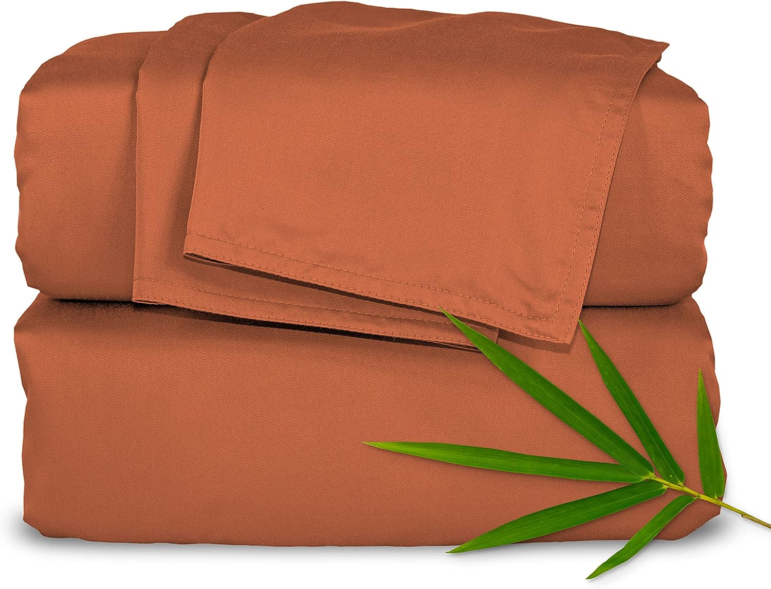 Pure Bamboo Sheets King Bed Sheet Set, Genuine 100% Organic Bamboo Viscose, Luxuriously Soft & Cooling, Double Stitching, 16 Inch Deep Pockets, Lifetime Quality Promise (King, Terracotta)