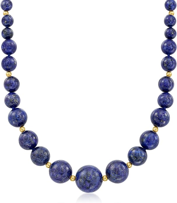 Ross-Simons 6-13mm Lapis Bead Graduated Necklace With 14kt Yellow Gold. 20 inches