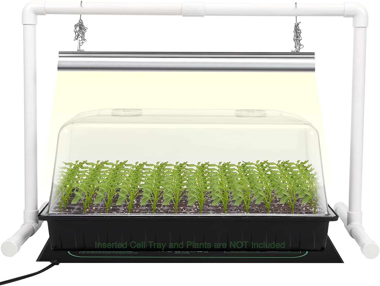 SOLIGT [Upgraded 1020 Size] Seed Starter Kit with Grow Light and Heat Mat - Strong Seed Starter Tray, 7\\\\\\\" Humidity Dome and Grow Light Stand for Seed Starting, Seedling Germinating & Plant Propagating