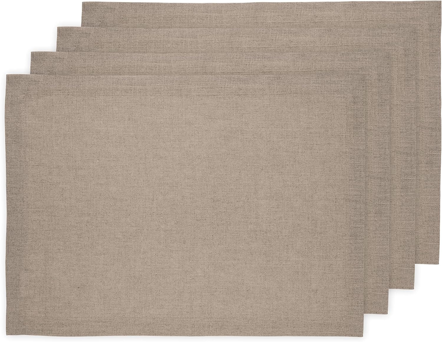 Solino Home Rustic Linen Placemats Set of 4 – 100% Pure Linen Natural Placemats 14 x 19 Inch – Machine Washable Christmas Placemats – Fete, Handcrafted from European Flax