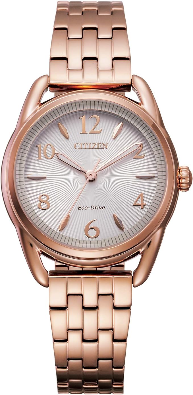 Citizen Women\'s Eco-Drive Dress Classic Watch in Rose-tone Stainless Steel, Silver Dial (Model: FE1213-50A)