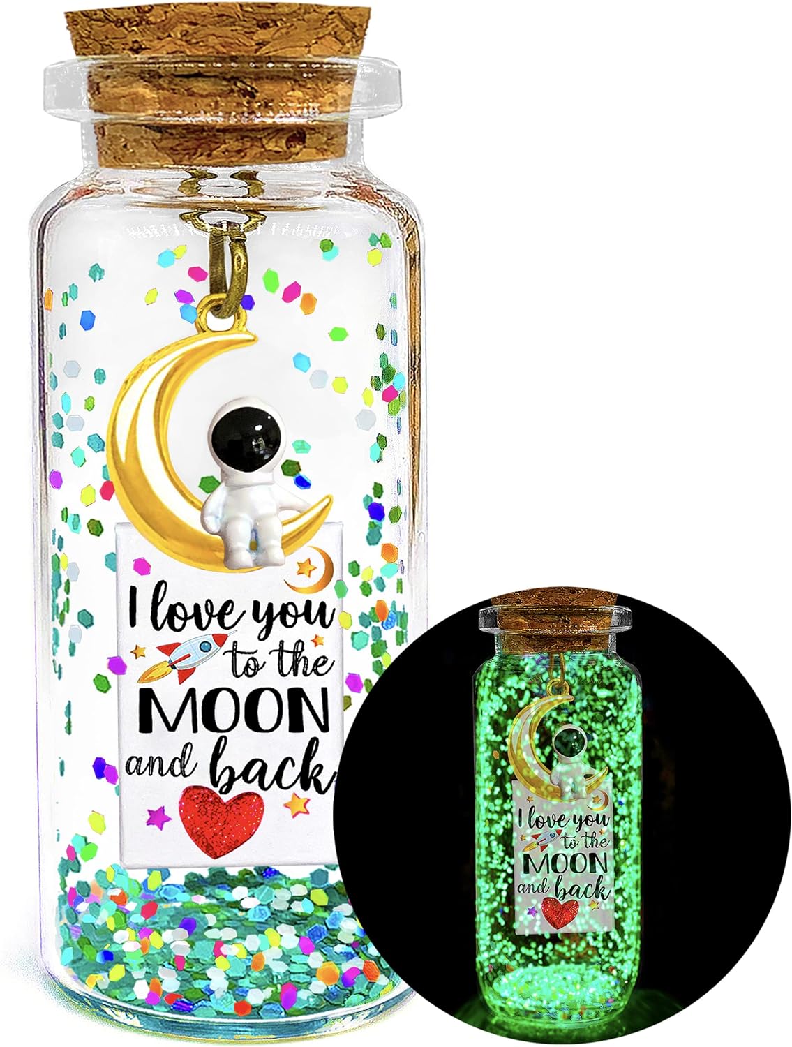 Anniversary Glow I Love You to the Moon and Back Message in a Bottle Presents Cute Romantic Gifts for Him Her Boyfriend Girlfriend Husband Wife Couples Fun Birthday Christmas Present Valentines Gift