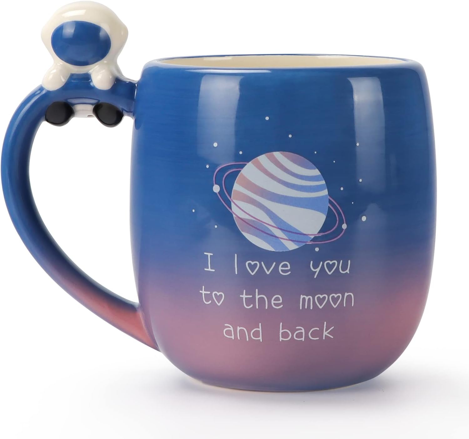 Lavezee I Love You to the Moon and Back Ceramic Mug with Handle, 16 Ounce Large Coffee Tea Cup Mugs Gift