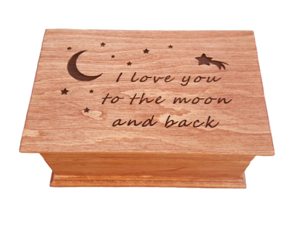 jewelry box, music box, I love you to the moon and back gift, custom made music box, handmade jewelry box, anniversary gift, simplycoolgifts