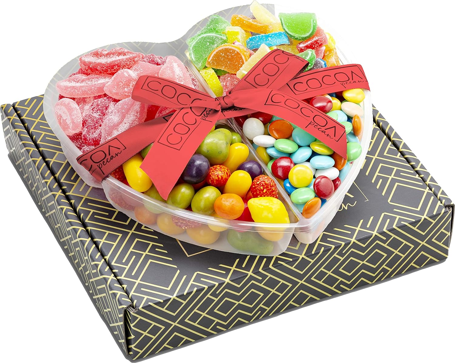 Sweet and Candy Gift Basket Platter Box - Gift, Anniversaries, and Romantic Occasions, Heart-Shaped