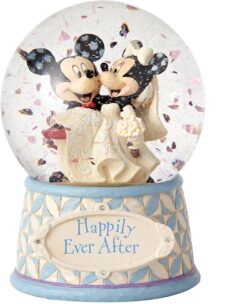 Enesco Disney Traditions by Jim Shore Mickey and Minnie Mouse Happily Ever After Wedding Waterball, 6.5 Inch, Multicolor
