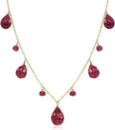 Ross-Simons 33.90 ct. t.w. Ruby Drop Necklace in 14kt Yellow Gold. 20 inches