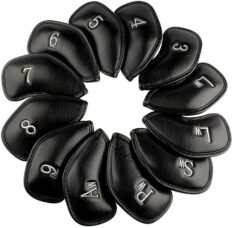 Craftsman Golf 12pcs Thick Synthetic Leather Golf Iron Head Covers Set Headcover fits All Brands Callaway Ping Taylormade Cobra Etc.