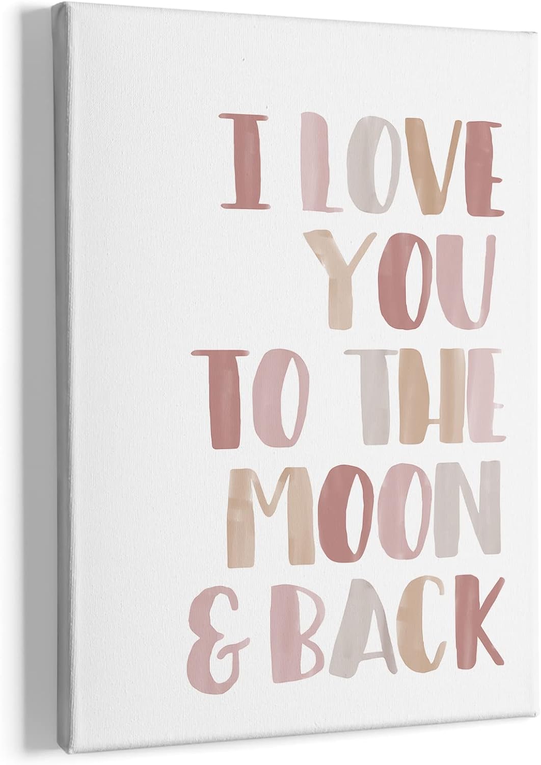 HIWX I Love You To The Moon And Back Positive Quote Framed Canvas Painting Wall Art Decor, Love Sign Wall Art Artwork Home Decoration For Living Room Bedroom Nursery 11x14 Inch