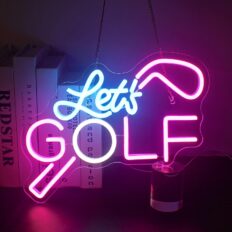 WX&YH Let\\\'s Golf Neon Sign - Golf Led Sign 10 Dimmable Creative Neon Signs for Wall Decor, Golfing Neon Lights Signs for Golf Club Home Office Garage Man Cave Party Hotel Shop Backdrop Lights